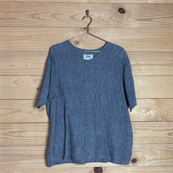 Flax linen oversized lagen look top - Picture 1 of 8